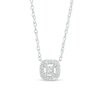 Thumbnail Image 0 of 0.06 CT. T.W. Diamond Cushion-Shaped Frame Necklace in Sterling Silver