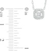 Thumbnail Image 2 of 0.06 CT. T.W. Diamond Cushion-Shaped Frame Necklace in Sterling Silver