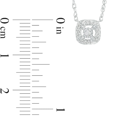 0.06 CT. T.W. Diamond Cushion-Shaped Frame Necklace in Sterling Silver