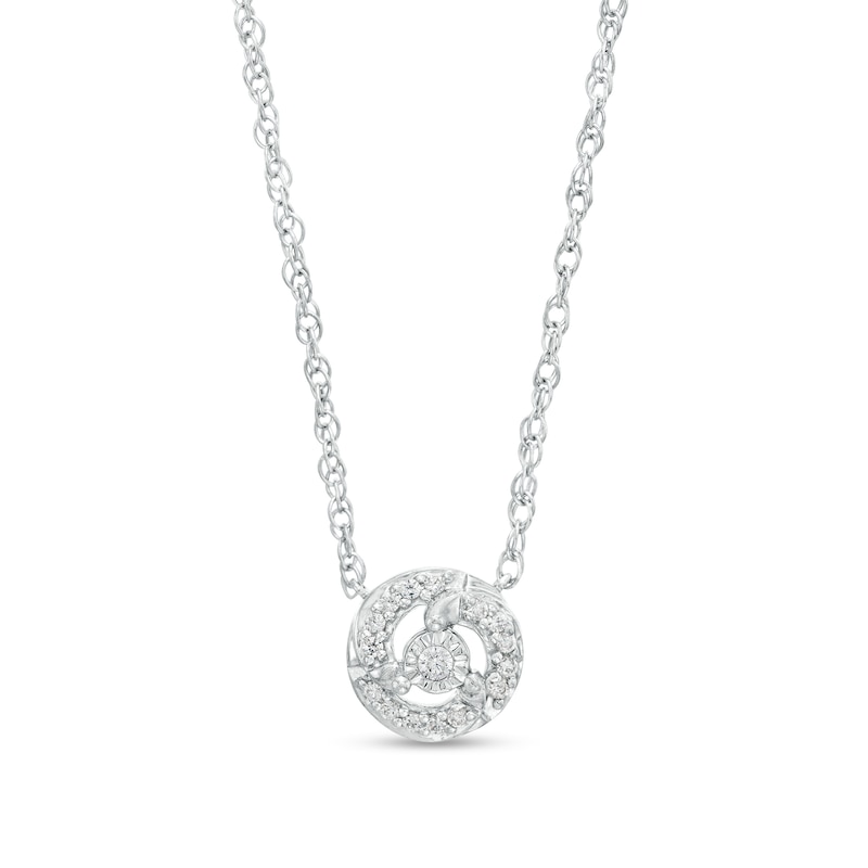 0.06 CT. T.W. Diamond Frame Necklace in Sterling Silver|Peoples Jewellers