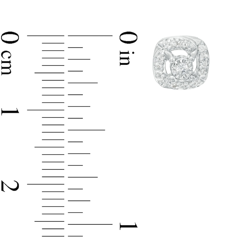 0.15 CT. T.W. Diamond Cushion-Shaped Frame Stud Earrings in Sterling Silver|Peoples Jewellers