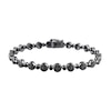 Thumbnail Image 0 of 0.50 CT. T.W. Black Multi-Diamond Alternating Bead Link Bracelet in Sterling Silver with Black Rhodium Plate – 7.5"