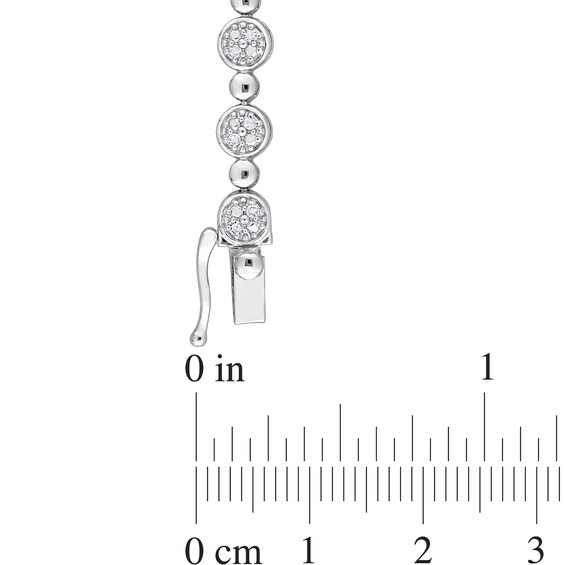 0.50 CT. T.W. Multi-Diamond Alternating Bead Link Bracelet in Sterling Silver – 7.5"