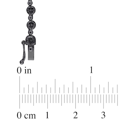 CT. T.W. Black Multi-Diamond Alternating Bead Link Necklace in Sterling Silver with Black Rhodium Plate – 17