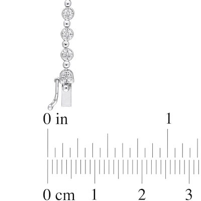 CT. T.W. Multi-Diamond Alternating Bead Link Necklace in Sterling Silver – 17