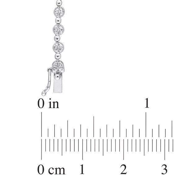 CT. T.W. Multi-Diamond Alternating Bead Link Necklace in Sterling Silver – 17