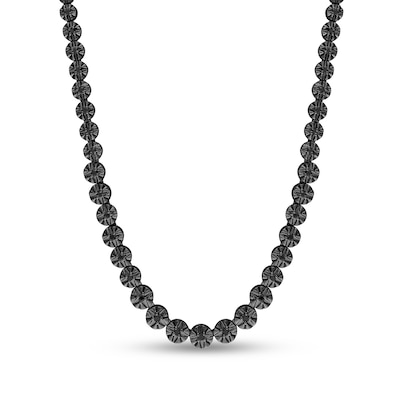 CT. T.W. Black Diamond Graduated Tennis Necklace in Sterling Silver with Black Rhodium Plate – 17