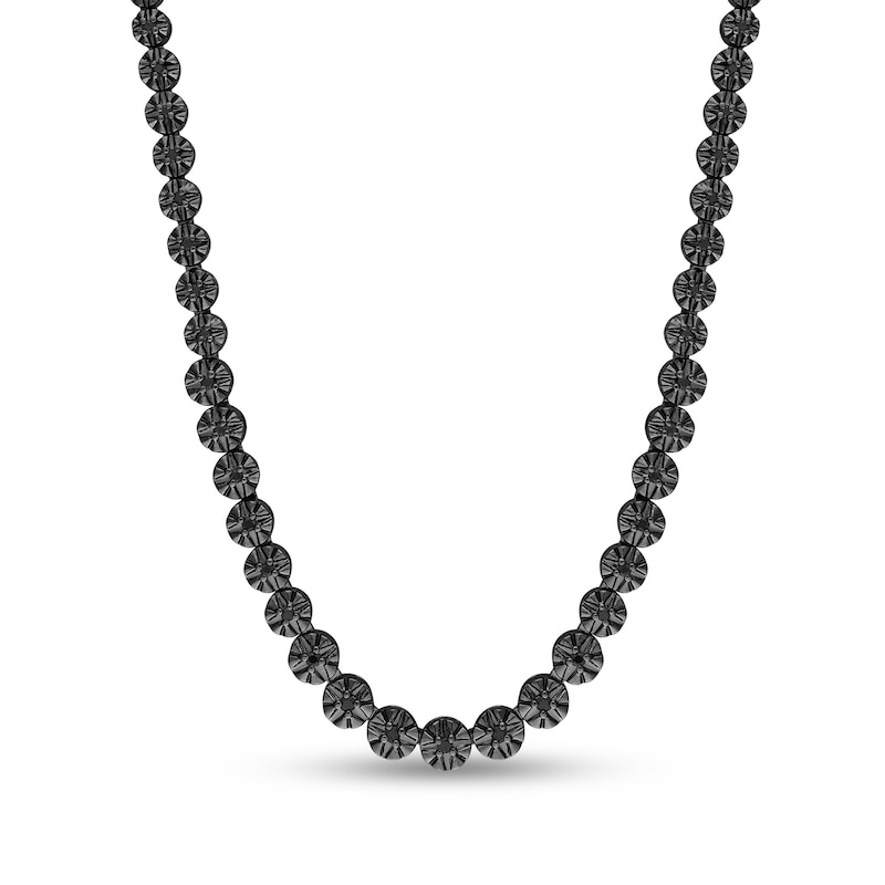 CT. T.W. Black Diamond Graduated Tennis Necklace in Sterling Silver with Black Rhodium Plate – 17"|Peoples Jewellers