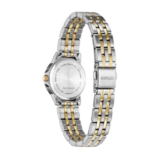 Ladies' Citizen Quartz Classic Two-Tone Watch with Silver-Tone Dial (Model: EQ0605-53A)