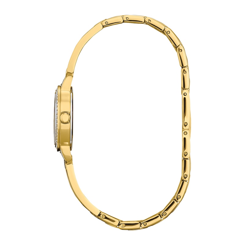 Ladies' Citizen Quartz Classic Crystal Accent Gold-Tone Bangle Watch with Black Dial (Model: EZ7012-85E)|Peoples Jewellers