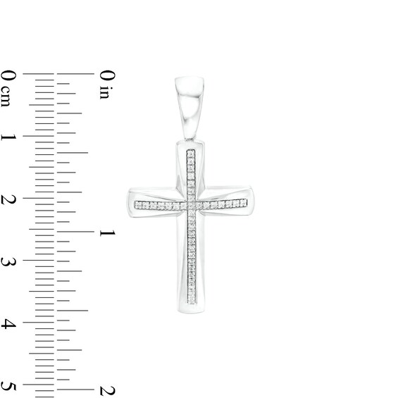 Men's 0.31 CT. T.W. Diamond Cross Necklace Charm and Bracelet Set in Sterling Silver – 8.5"