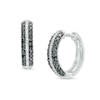 0.50 CT. T.W. Black and White Diamond Triple Row Hoop Earrings in Sterling Silver