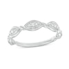 Thumbnail Image 0 of 0.065 CT. T.W. Diamond Twist Vintage-Style Anniversary Band in 10K White Gold