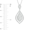 1.00 CT. T.W. Multi-Diamond Frame Pointed Teardrop Pendant in 10K White Gold