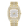 Men's Bulova Octava Crystal Gold-Tone Watch with Octagonal White Dial (Model: 98A295)