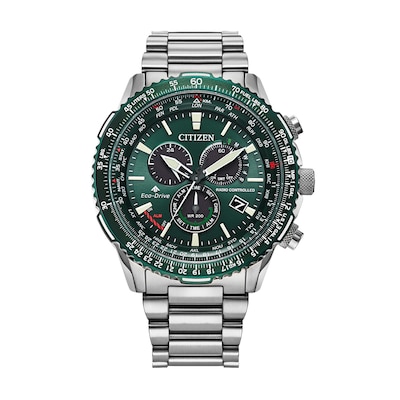 Men's Citizen Eco-Drive® Promaster Air Chronograph Watch with Green Dial (Model: CB5004-59W)