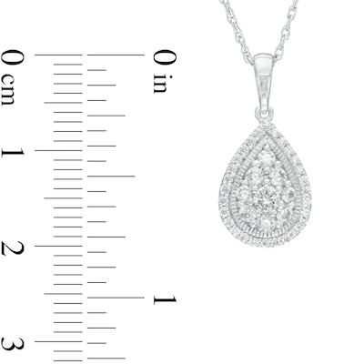 0.50 CT. T.W. Pear-Shaped Multi-Diamond Frame Pendant in 10K White Gold