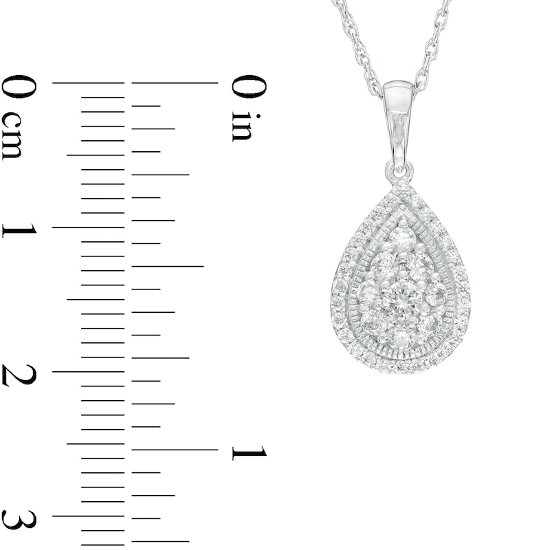 0.50 CT. T.W. Pear-Shaped Multi-Diamond Frame Pendant in 10K White Gold