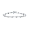 Thumbnail Image 1 of 1.50 CT. T.W. Multi-Diamond Alternating Link Line Bracelet in 10K White Gold - 7.25"