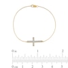 Thumbnail Image 4 of 0.12 CT. T.W. Diamond Sideways Cross Bracelet in 10K Gold - 7.25"