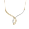 Thumbnail Image 0 of 1.00 CT. T.W. Baguette and Round Diamond Twisted Curve Necklace in 10K Gold