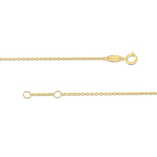 Child's ID with Heart Dangle Station Bracelet in 14K Gold - 6.0"