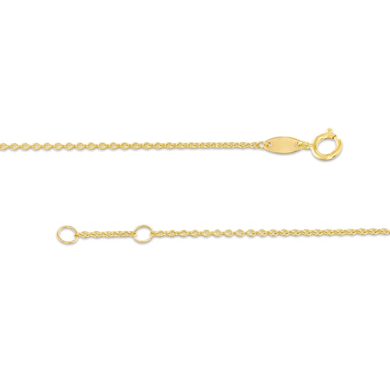 Child's ID with Heart Dangle Station Bracelet in 14K Gold - 6.0"