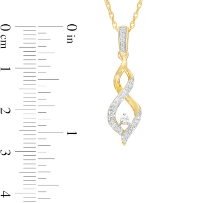 0.16 CT. T.W. Diamond Twist Flame Pendant in 10K Gold