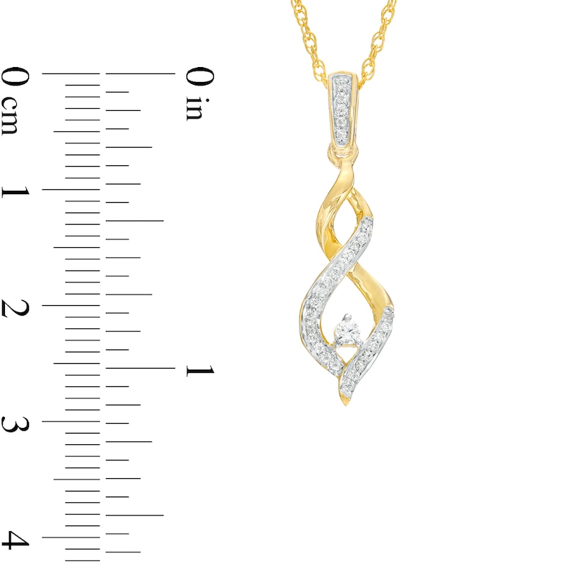 0.16 CT. T.W. Diamond Twist Flame Pendant in 10K Gold|Peoples Jewellers