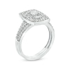 Thumbnail Image 2 of 0.95 CT. T.W. Emerald-Shaped Multi-Diamond Bridal Set in 10K White Gold