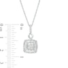 1.23 CT. T.W. Cushion-Shaped Multi-Diamond Frame Pendant and Drop Earrings Set in 10K White Gold