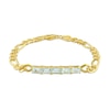 Thumbnail Image 0 of Octagonal Aquamarine Five Stone Bracelet in Sterling Silver with 18K Gold Plate - 7.25"