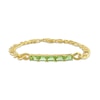 Thumbnail Image 0 of Octagonal Peridot Five Stone Bracelet in Sterling Silver with 18K Gold Plate - 7.25"