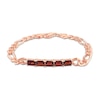 Thumbnail Image 1 of Octagonal Garnet Five Stone Bracelet in Sterling Silver with 18K Rose Gold Plate - 7.25&quot;