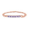 Thumbnail Image 0 of Octagonal Alexandrite Five Stone Bracelet in Sterling Silver with 18K Rose Gold - 7.25"