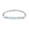 Thumbnail Image 0 of Octagonal Sky Blue Topaz Five Stone Bracelet in Sterling Silver - 7.25"