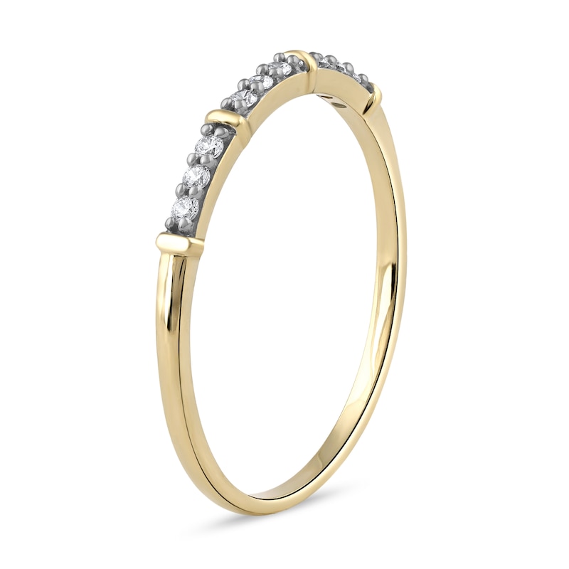 Main Image 2 of 0.08 CT. T.W. Diamond Trio Nine Stone Band in 10K Gold