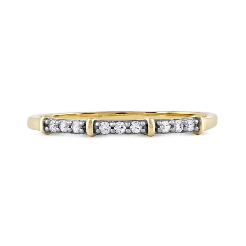 Main Image 3 of 0.08 CT. T.W. Diamond Trio Nine Stone Band in 10K Gold