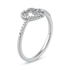 Thumbnail Image 1 of 0.06 CT. T.W. Diamond Intertwined Double Heart Ring in Sterling Silver
