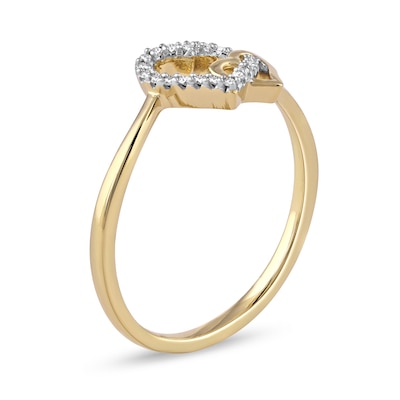 0.06 CT. T.W. Diamond Interlocking Double Heart Ring in 10K Gold