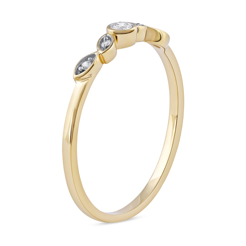 Main Image 2 of 0.07 CT. T.W. Diamond Scatter Five Stone Stackable Band in 10K Gold