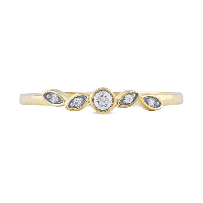 Main Image 3 of 0.07 CT. T.W. Diamond Scatter Five Stone Stackable Band in 10K Gold