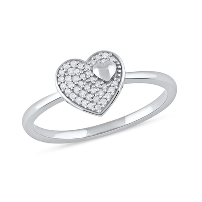 0.10 CT. T.W. Heart-Shaped Multi-Diamond Ring in 10K Gold