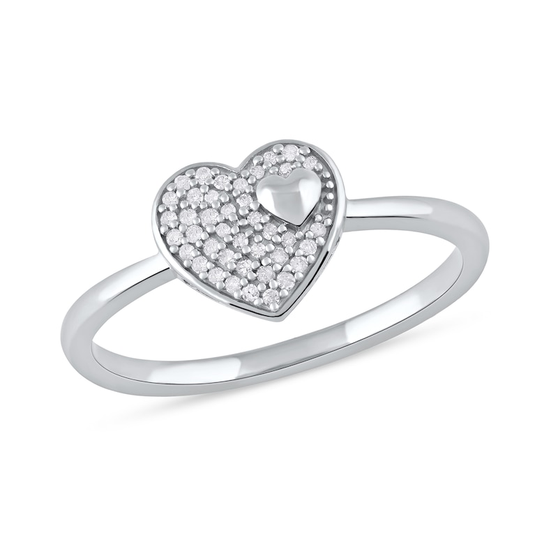 0.10 CT. T.W. Heart-Shaped Multi-Diamond Ring in 10K Gold|Peoples Jewellers