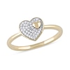 Thumbnail Image 1 of 0.10 CT. T.W. Heart-Shaped Multi-Diamond Ring in 10K Gold