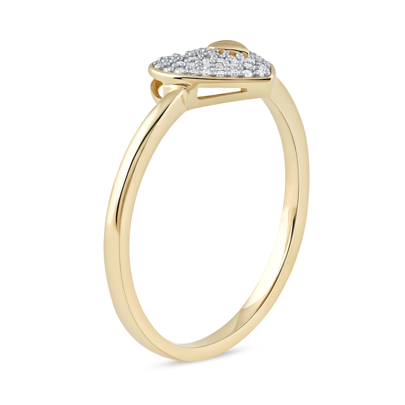 Main Image 2 of 0.10 CT. T.W. Heart-Shaped Multi-Diamond Ring in 10K Gold