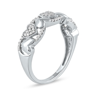 0.15 CT. T.W. Diamond Alternating Heart Ring in 10K Gold