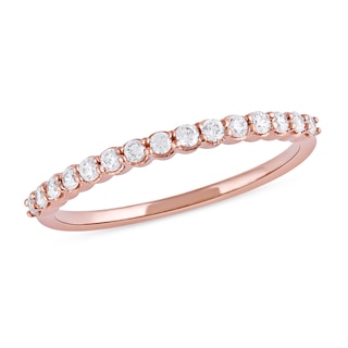 0.25 CT. T.W. Diamond Scallop Edge Stackable Band in 10K Rose Gold