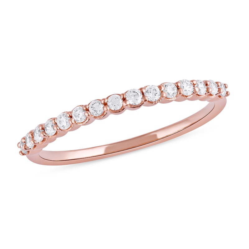 0.25 CT. T.W. Diamond Scallop Edge Stackable Band in 10K Rose Gold|Peoples Jewellers