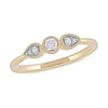 Thumbnail Image 0 of 0.15 CT. T.W. Diamond Teardrop Frame Trio Promise Ring in 10K Gold